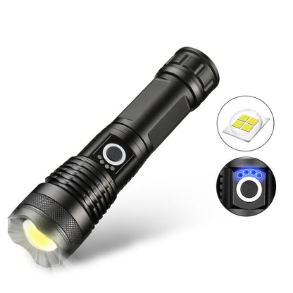 LED oppladbar laser lommelykt 90000 høy lumen