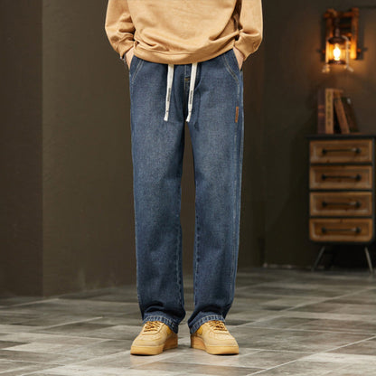 💥VARMT SALG 50% AVSLAG🎁Løse rette jeans for menn