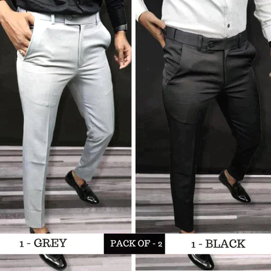 Ensfargede formelle bukser med smal passform