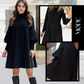 🎉Plus size-kjole med lykteerm og stativkrage for kvinner👗