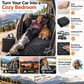 🚗Bilbaksete reisemadrass i memory foam – sammenleggbar camping- og reiseseng for SUV, sedan og lastebil. Bærbar, ikke-oppblåsbar sovematte for bilturer og camping.