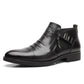 👞 Ankelstøvler med skinn med glidelås og spisse biter for menn