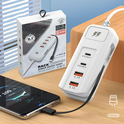 Multifunksjonell hurtigladestikkontakt – 2PD + 2USB