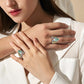 Klassisk design, geometrisk, blågul, justerbar, roterbar ring
