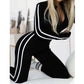 Kvinnelig Sports Langermet Jumpsuit med Glidelås