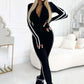 Kvinnelig Sports Langermet Jumpsuit med Glidelås