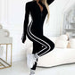 Kvinnelig Sports Langermet Jumpsuit med Glidelås