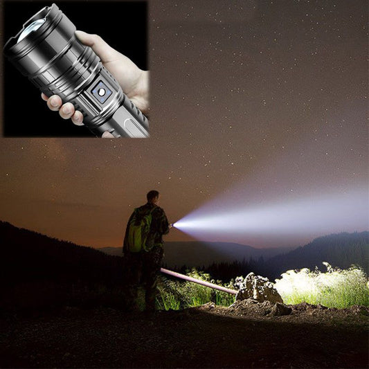 🔥 Kraftig hvit laser lommelykt 🔦 | Oppladbar og zoombar for utendørs! 🌟
