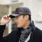 Varm baseballcap med flat topp i PU-lær