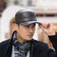 Varm baseballcap med flat topp i PU-lær