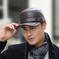 Varm baseballcap med flat topp i PU-lær
