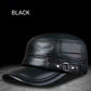 Varm baseballcap med flat topp i PU-lær