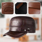 Varm baseballcap med flat topp i PU-lær