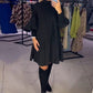 🎉Plus size-kjole med lykteerm og stativkrage for kvinner👗