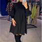 🎉Plus size-kjole med lykteerm og stativkrage for kvinner👗