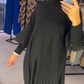 🎉Plus size-kjole med lykteerm og stativkrage for kvinner👗