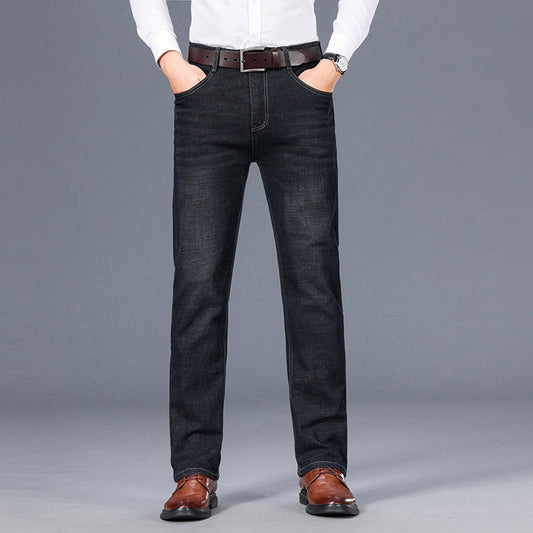 Herre stretch jeans med rett passform