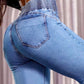 Høy Høyde Stretch Utsvingt Jeans