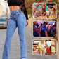 Høy Høyde Stretch Utsvingt Jeans