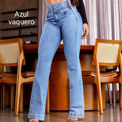 Høy Høyde Stretch Utsvingt Jeans