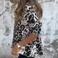 Damenes Leopardprint T-skjorte med Rund Hals og Stretch