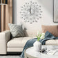 ✨🕰️ Kreativ veggklokke med strass – Stille, minimalistisk luksus for stue, spisestue og gang! 💎🏡