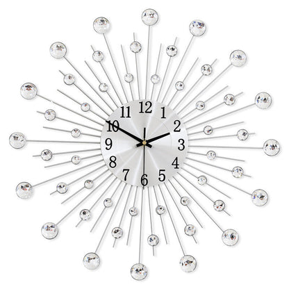 ✨🕰️ Kreativ veggklokke med strass – Stille, minimalistisk luksus for stue, spisestue og gang! 💎🏡