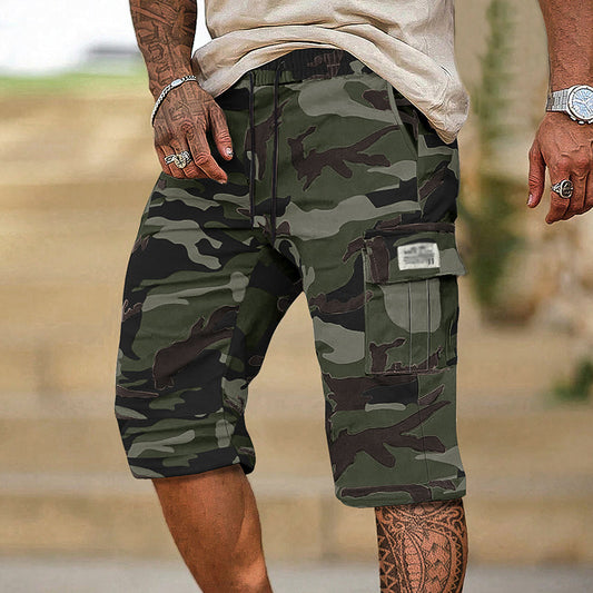 🟩 50 % RABATT 🗺️ | Camouflage-cargoshorts for menn – mange lommer og avslappet passform