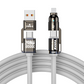 Kraftig 4-i-1 hurtigladekabel, 240 W PD-ladekabel med flere grensesnitt, USB-A/USB-C til Type-C/Lightning, universell hurtigladekabel for mobiltelefoner og bærbare datamaskiner