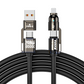 Kraftig 4-i-1 hurtigladekabel, 240 W PD-ladekabel med flere grensesnitt, USB-A/USB-C til Type-C/Lightning, universell hurtigladekabel for mobiltelefoner og bærbare datamaskiner