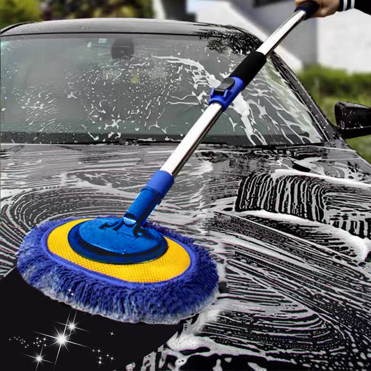 🚗 49 % RABATT NÅ! 🧽 Slitesterk teleskopisk bilvaskmopp med langt håndtak i aluminium – myk mikrofiber, riper ikke og justerbar lengde ✨