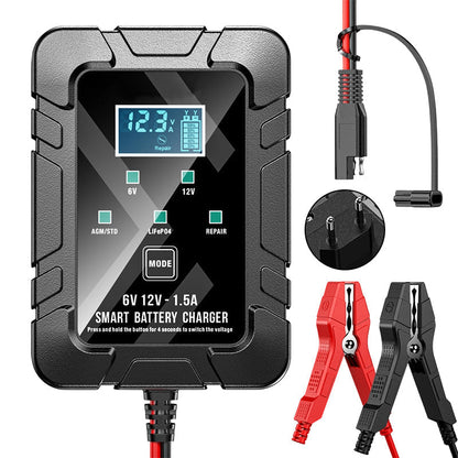 🔥Tidsbegrenset kampanje 50 % RABATT🔥1,5A 6V 12V automatisk batterilader