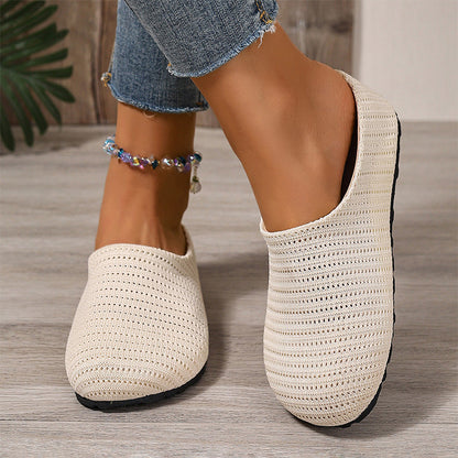 💥Women's Breathable Knit Slip-On Mules – Lightweight & cushioned – Easy on/off, perfect for casual days or quick errands – airy and comfy 🌸