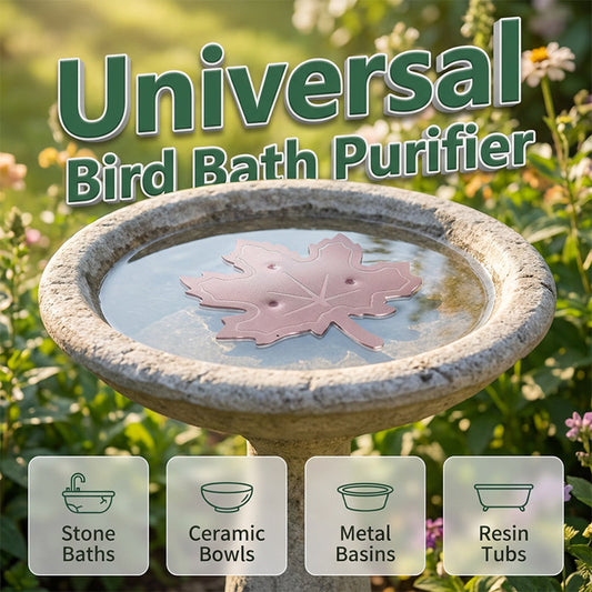 🍂 50% RABATT! Universal Fuglebadrenser i Lønnebladform – Holder Vannet Rent & Klart Naturlig! ✨ 99,9% Rent Kobber – Reduserer Belegg & Lukt. 🌿 Skånsom Mot Fugler – Enkel å Rengjøre.