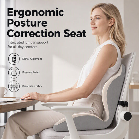 🪑 Ergonomisk korsryggpute – memory foam – ryggradsjustering – trykkavlastning – hudvennlig melkesilke – universal – for kontor, bil og hjem