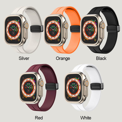 Silikonarmbånd med magnetisk sammenleggbart spenne til iwatch