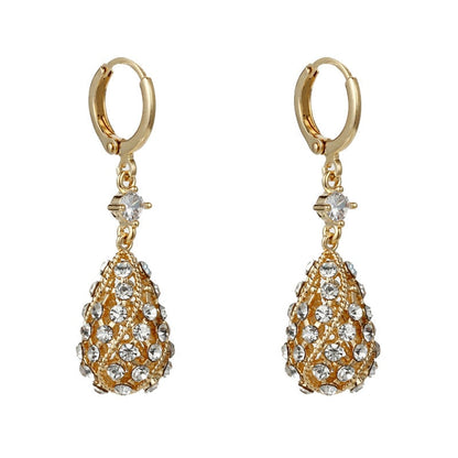 [beste gave] Elegante dråpeformede rhinestone øredobber